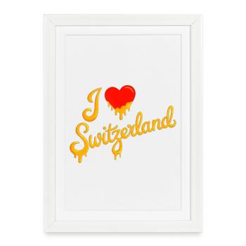 I love Switzerland - Framed poster (27 × 37 cm) - white - Front