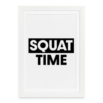 Squat Time - Framed poster (27 × 37 cm) - white - Front