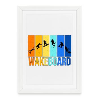 Wakeboard en couleurs vives - Affiche encadrée (27 × 37 cm) - blanc - Devant