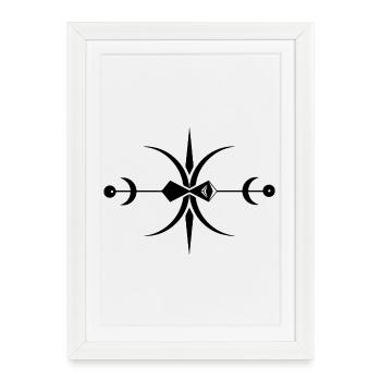 Sigil mystique Crop Circle Art - Affiche encadrée (27 × 37 cm) - blanc - Devant