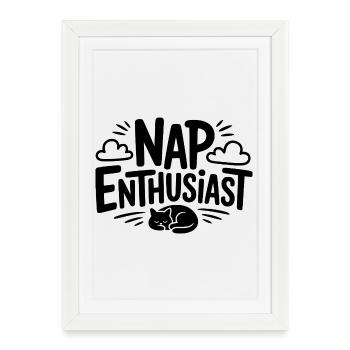 Passionné de sieste - Affiche encadrée (27 × 37 cm) - blanc - Devant