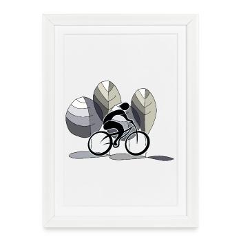 Cyclist - Framed poster (27 × 37 cm) - white - Front