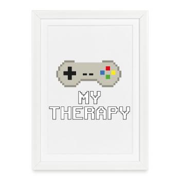 Ma thérapie – Pixel Power - Affiche encadrée (27 × 37 cm) - blanc - Devant