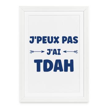 I can't I have ADHD - Framed poster (27 × 37 cm) - white - Front