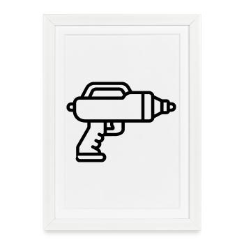 pistolet à eau - Affiche encadrée (27 × 37 cm) - blanc - Devant