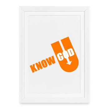 Typographie audacieuse du dieu connu - Affiche encadrée (27 × 37 cm) - blanc - Devant