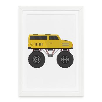 Camion monstre - Affiche encadrée (27 × 37 cm) - blanc - Devant