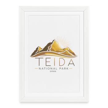 Teide Tenerife Canaries Volcan Espagne Randonnée - Affiche encadrée (27 × 37 cm) - blanc - Devant