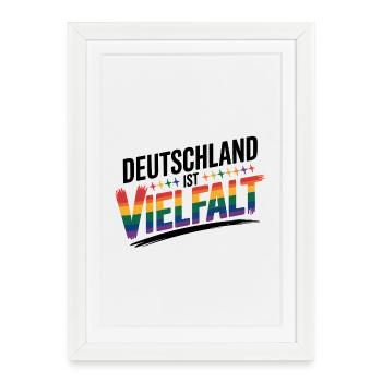 L’Allemagne, c’est la diversité - Logo Cool Pride - Affiche encadrée (27 × 37 cm) - blanc - Devant