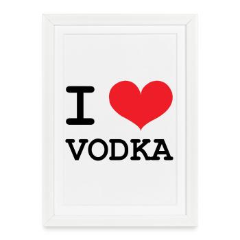 I Love Vodka - Alcool - Affiche encadrée (27 × 37 cm) - blanc - Devant