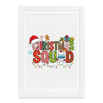 Escouade de Noël - Affiche encadrée (27 × 37 cm) - blanc - Devant