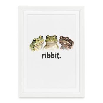 frogs croaking funny frog lovers funny quake - Framed poster (27 × 37 cm) - white - Front