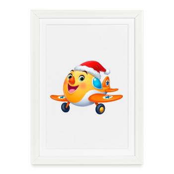 Christmas Children's Airplane – Airplane - Framed poster (27 × 37 cm) - white - Front