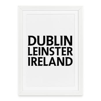 Dublin – Irlande Textdesign - Affiche encadrée (27 × 37 cm) - blanc - Devant