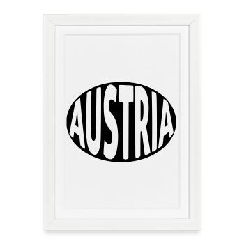 Autriche - Autriche Typographie - Affiche encadrée (27 × 37 cm) - blanc - Devant