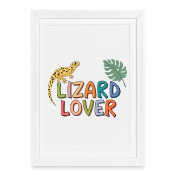 Lizard Lover Couleurs - Affiche encadrée (27 × 37 cm) - blanc - Devant