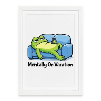 Funny Frog Meme  - Affiche encadrée (27 × 37 cm) - blanc - Devant