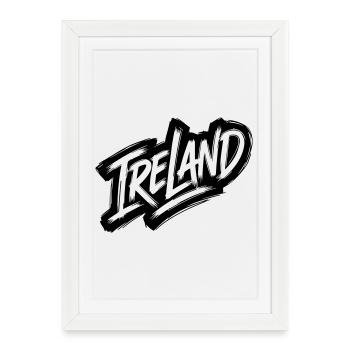 Irlande - Police de graffiti irlandaise - Affiche encadrée (27 × 37 cm) - blanc - Devant