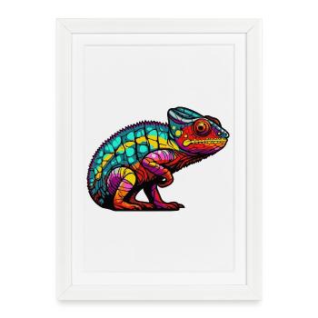 Chameleon Animal - Framed poster (27 × 37 cm) - white - Front