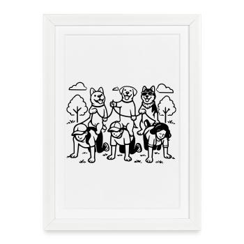 Règles pour chiens de l’édition Dog Dog - Affiche encadrée (27 × 37 cm) - blanc - Devant