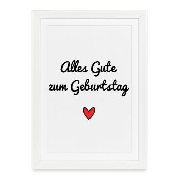 Alles Gute zum Geburtstag. Autriche. ANNIVERSAIRE. - Affiche encadrée (27 × 37 cm) - blanc - Devant