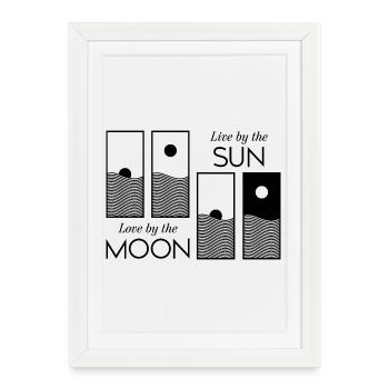 Lever / Coucher de soleil - Affiche encadrée (27 × 37 cm) - blanc - Devant