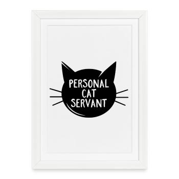 Personal Cat Servant - Framed poster (27 × 37 cm) - white - Front