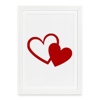 Valentinstag Herz rot Geschenk Valentinstag - Gerahmtes Poster (27 × 37 cm) - Weiß - Vorne