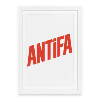 Antifa - Antifascist Merch - Framed poster (27 × 37 cm) - white - Front