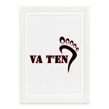 VA T'EN - Affiche encadrée (27 × 37 cm) - blanc - Devant