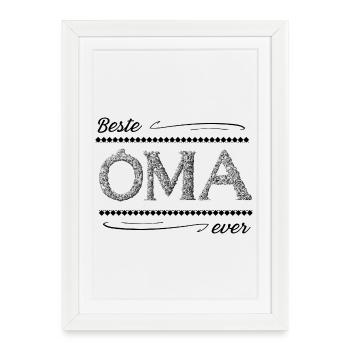 Oma ist die Beste / Best Oma Ever - Framed poster (27 × 37 cm) - white - Front