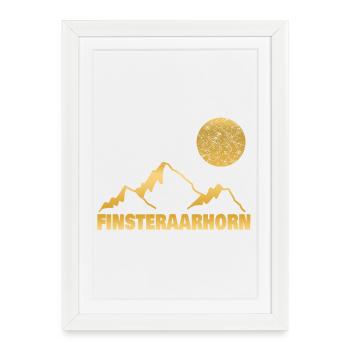 Finsteraarhorn en bloc - Affiche encadrée (27 × 37 cm) - blanc - Devant