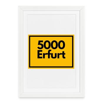 RETRO PLZ 500 ERFURT, DDR LEGENDE GESCHENK OSTEN - Gerahmtes Poster (27 × 37 cm) - Weiß - Vorne