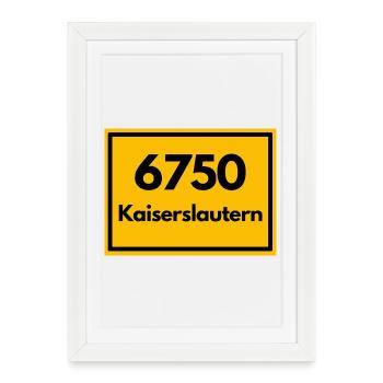 OLD POSTCODE POSTCODE 6750 KAISERSLAUTERN LAUTRE - Framed poster (27 × 37 cm) - white - Front