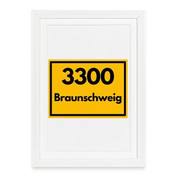 ANCIEN CODE POSTAL RETRO 3300 BRUNSWICK - Affiche encadrée (27 × 37 cm) - blanc - Devant