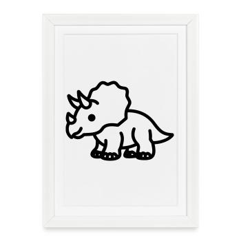 triceratops - Affiche encadrée (27 × 37 cm) - blanc - Devant