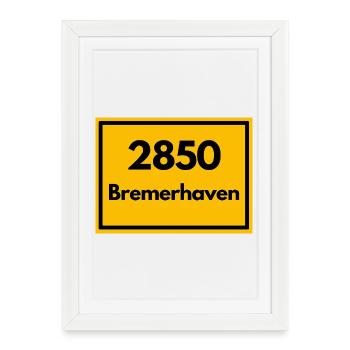 OLD POSTCODE POSTCODE RETRO 2850 BREMERHAVEN HAFEN - Framed poster (27 × 37 cm) - white - Front