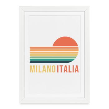 Milan, Italy - Framed poster (27 × 37 cm) - white - Front