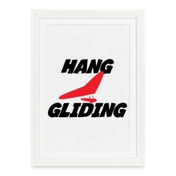 Insigne Hang Gliding Centered Wing - Affiche encadrée (27 × 37 cm) - blanc - Devant