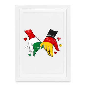 Drapeaux hongrois-allemands utilisés - Affiche encadrée (27 × 37 cm) - blanc - Devant