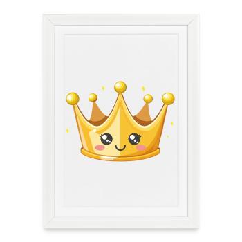 Illustration de la couronne d’or de Kawaii - Affiche encadrée (27 × 37 cm) - blanc - Devant
