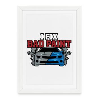 Car Body Workshop Car Body Technician - Framed poster (27 × 37 cm) - white - Front