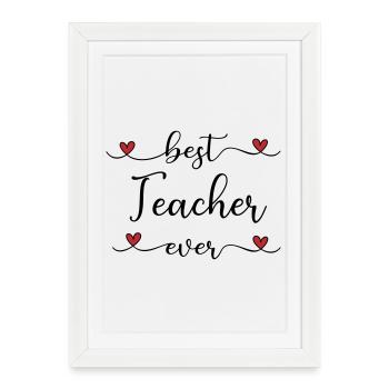 Meilleur enseignant - Affiche encadrée (27 × 37 cm) - blanc - Devant