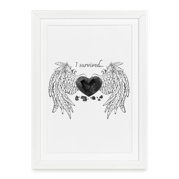 Cœur Noir Brisé - Affiche encadrée (27 × 37 cm) - blanc - Devant