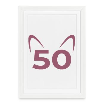 Cinquante-50e anniversaire - Affiche encadrée (27 × 37 cm) - blanc - Devant