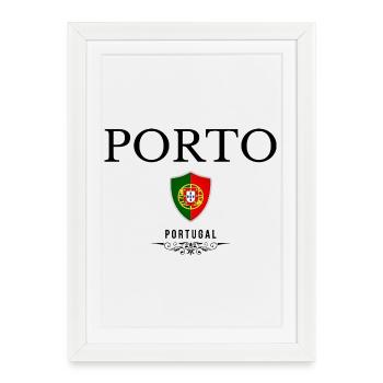 Porto souvenir, design élégant Porto - Affiche encadrée (27 × 37 cm) - blanc - Devant