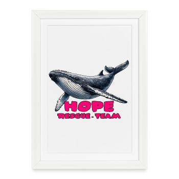 Équipe de sauvetage Hope Whale - Affiche encadrée (27 × 37 cm) - blanc - Devant