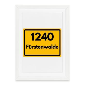 ALTE POSTLEITZAHL PLZ RETRO 1240 FÜRSTENWALDE - Gerahmtes Poster (27 × 37 cm) - Weiß - Vorne