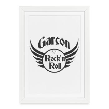 Boy Rock and Roll Skull Wings - Framed poster (27 × 37 cm) - white - Front