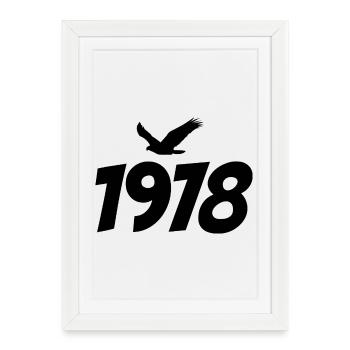 Graphique Eagle vintage 1978 - Affiche encadrée (27 × 37 cm) - blanc - Devant